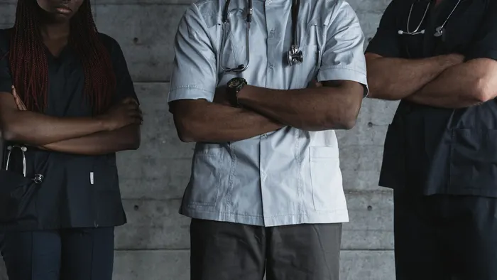 Healthcare professionals in a hospital setting